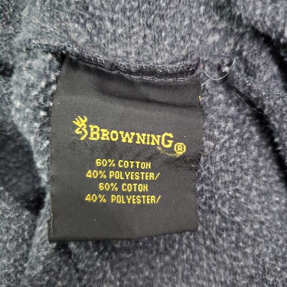 Browning Sportswear Men's Size L Hoodie Pullover Sweatshirt Logo Front Blue - Picture 7 of 9